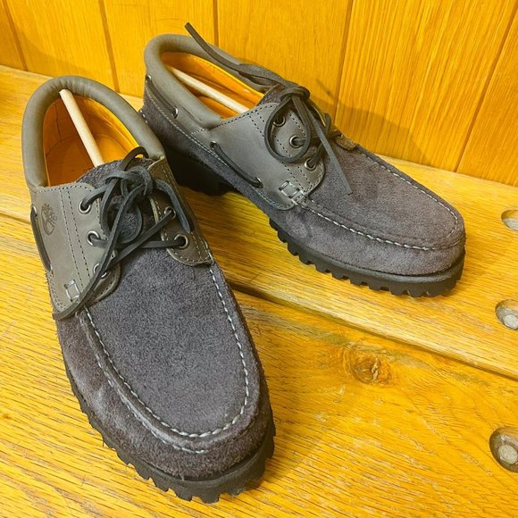 TIMBERLAND MEN'S AUTHENTIC HANDSEWN BOAT SHOE MD GREY FULL GRAIN A29Y5 ALL SIZES
